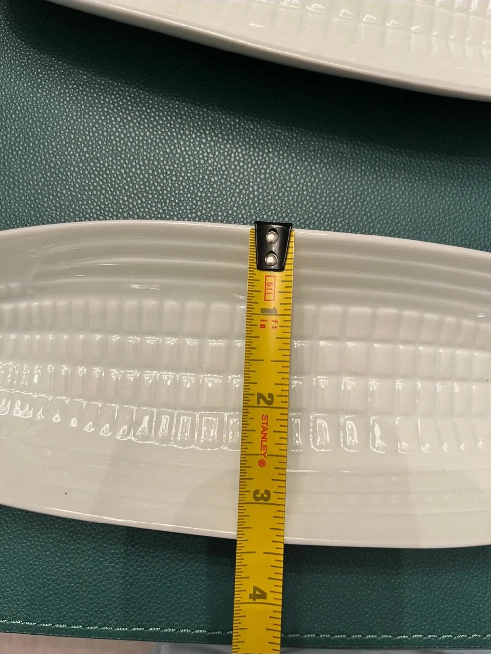 White Ceramic Corn Dish - Set of 2